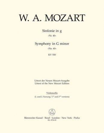 Sinfonie g-Moll Nr.40 KV550 fr Orchester (1. und 2. Fassung) Violoncello