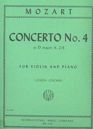 Concerto D major KV218 for violin an orchestra for violin and piano