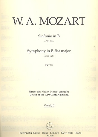 Sinfonie B-Dur KV319 fr Orchester Viola Mahling, Chr.-H., ed.