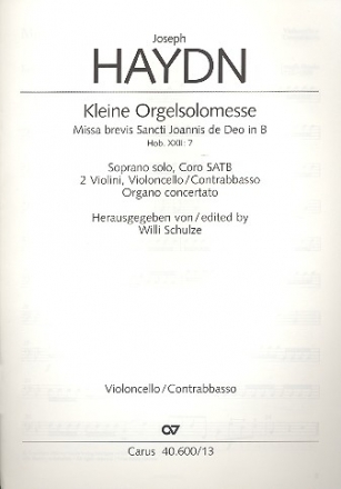 Kleine Orgelmesse B-Dur Hob.XXII:7 fr Sopran, Chor, Streicher, Orgel Cello/Bass