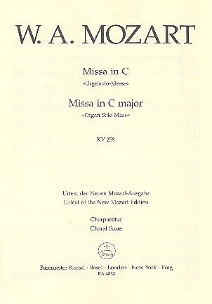 Missa C-Dur KV259 fr Soli, Chor und Orchester Chorpartitur