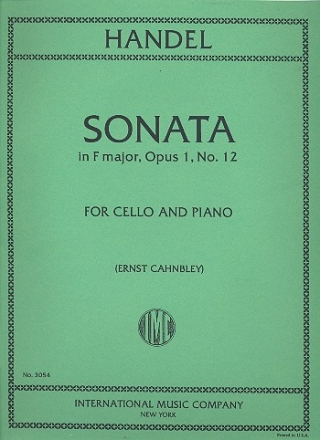 Sonata F major op.1,12 for cello and piano