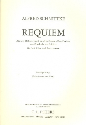 Requiem aus der Bhnenmusik zu Don Carlos fr Soli, Chor und Instrumente Chorpartitur