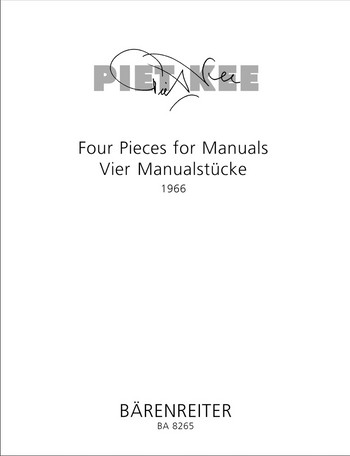 4 MANUALSTUECKE FUER ORGEL (1966) 4 PIECES FOR MANUALS