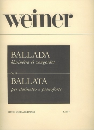 Ballada op.8 per clarinetto e pianoforte