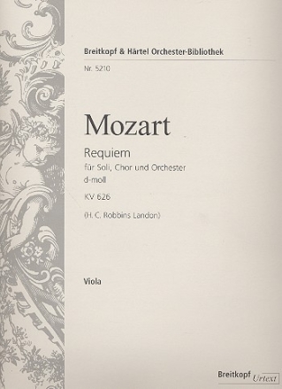 Requiem d-Moll KV626 fr Soli, gem Chor, Orgel und Orchester Viola