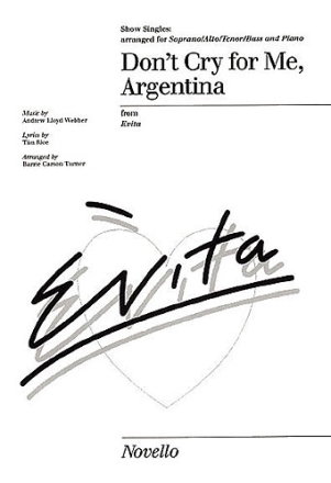 Don't cry for me Argentina for 4-part chorus (SATB) and piano score