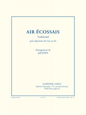 AIR ECOSSAIS TRADITIONNEL POUR QUINTETTE DE CORS EN FA PARTITION+