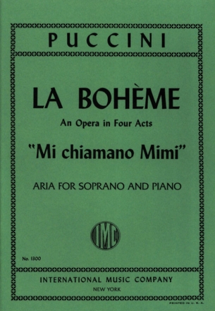 Mi chiamano Mimi Aria for soprano and piano