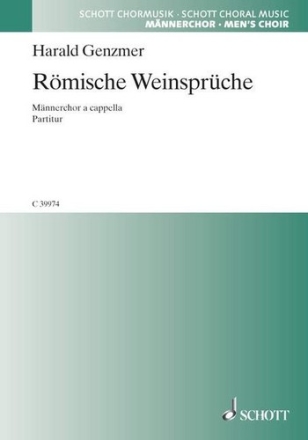 Drei Chorlieder vom Wein GeWV 53 fr Mnnerchor (TTBB) Chorpartitur