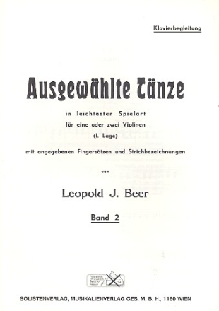 Der junge Geiger Band 2 fr 1-2 Violinen mit evtl. Klavierbegleitung Klavierbegleitung