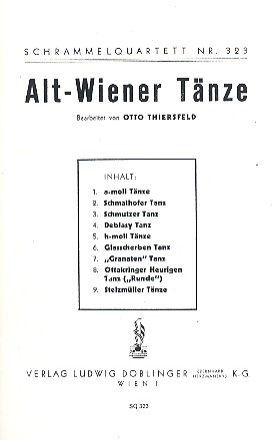 Alt-Wiener Tnze fr Schrammelquartett