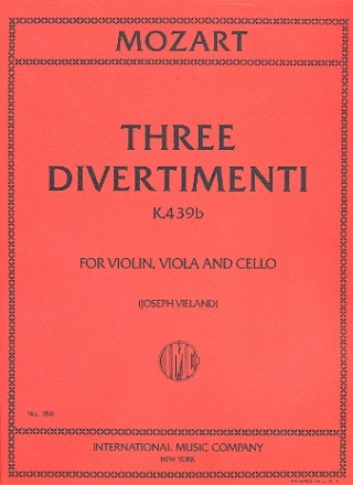 3 Divertimenti KV439b for string trio parts