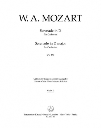 Serenade D-Dur KV239 fr Orchester Viola 2