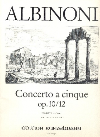 Concerto a cinque B-Dur op.10,12 fr Violino principale und Streichorchester Partitur