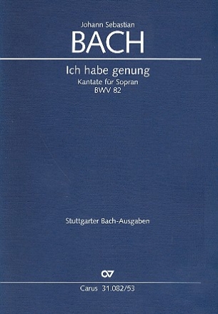 Ich habe genung (e-Moll) Kantate Nr.82 BWV82 Klavierauszug (dt/en)