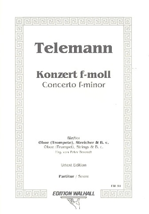 Konzert f-Moll fr Oboe (Trompete), Streicher und Bc Partitur