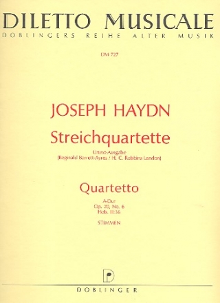 Streichquartett A-Dur op.20,6 Hob.III:36  Stimmen