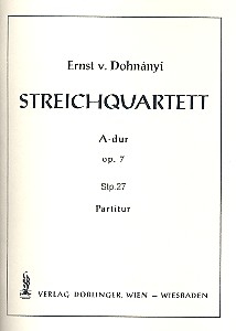 Streichquartett A-Dur op.7  Studienpartitur