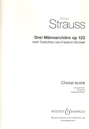 Drei Mnnerchre o. Op. AV 123 fr Mnnerchor (TTBB) a cappella Chorpartitur