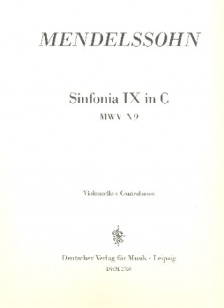 Sinfonia C-Dur Nr.9 fr Streichorchester Cello / Bass