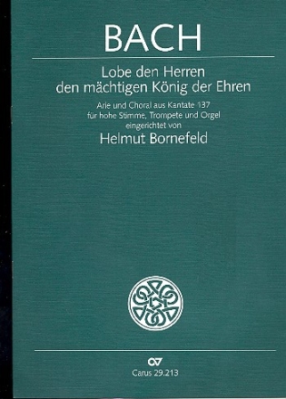 Lobe den Herren den mchtigen Knig der Ehren fr hohe Singstimme, Trompete und Orgel Partitur