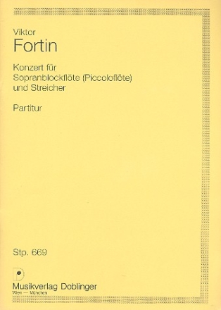 KONZERT FUER SOPRANBLOCKFLOETE (PICCOLO) UND STREICHER PARTITUR