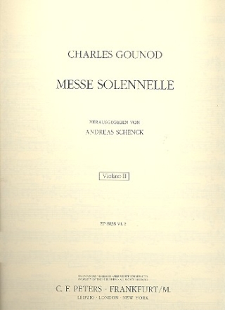 Messe solennelle G-Dur (Ccilien-Messe) fr Soli, gem Chor und Orchester Violine 2