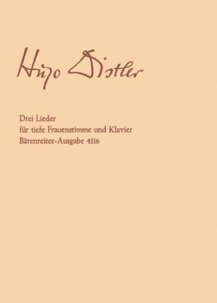 3 LIEDER FUER TIEFE FRAUENSTIMME UND KLAVIER, NACH GEDICHTEN VON BROCKHAUS, PAUL,