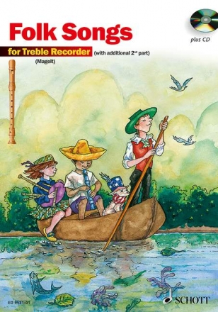 Folk Songs (+CD) for 1-2 treble recorders score