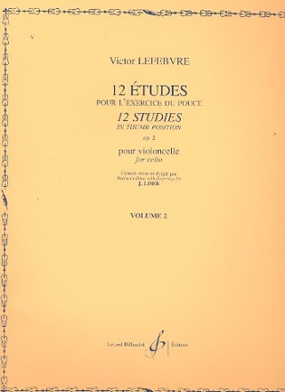 12 tudes op.2 vol.2 pour violoncello pour l'exercice du pouce