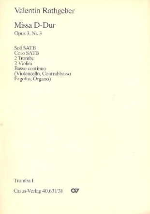 Missa D-Dur op.3,3 fr Soli, Chor und Orchester Trompete 1