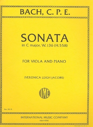 Sonata C major WQ136 for viola and piano