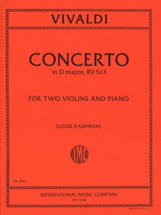 Concerto d Major RV513 for 2 violins and piano