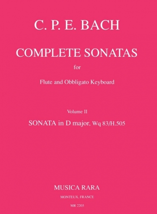 Sonata D major Wq83 H505 for flute and keyboard obl.