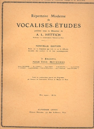 Vocalises-tudes vol.3 pour voix moyennes et piano