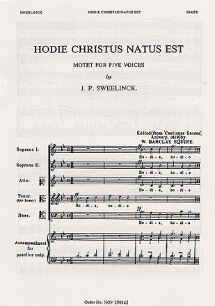 HODIE CHRISTUS NATUS EST MOTET FOR 5 VOICES (SSATB) A CAPPELLA