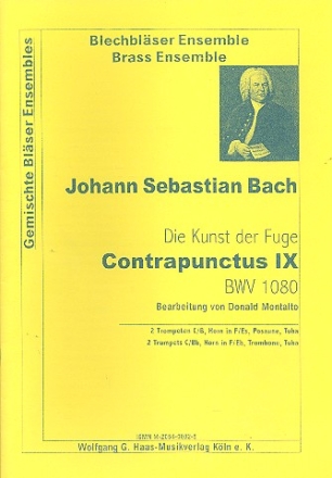 Contrapunctus 9 aus BWV1080 fr 2 Trompeten, Horn, Posaune und Tuba,  Partitur und Stimmen