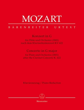 Konzert G-Dur KV622 fr Flte und Orchester fr Flte und Klavier