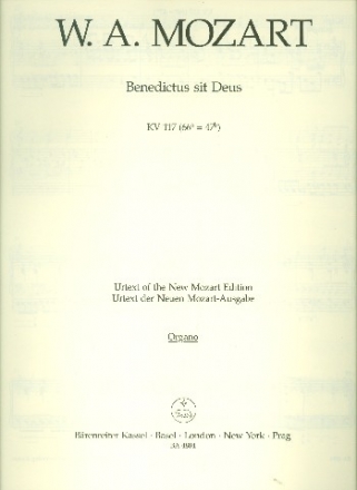 Benedictus sit deus KV117 fr Sopran, Chor, Orchester und Orgel Orgel