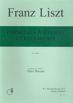 Harmonies poetiques et religieuses for piano early versions 1834-1846