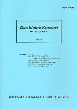 Das kleine Konzert Band 3 fr Blasorchester Direktion in C