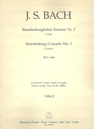 Brandenburgisches Konzert G-Dur Nr.3 BWV1048 Violine 2