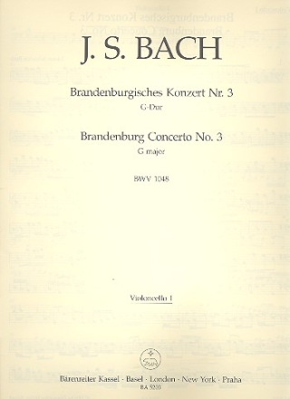 Brandenburgisches Konzert G-Dur Nr.3 BWV1048 Violoncello 1