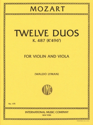 12 Duets KV487 for violin and viola 2 scores