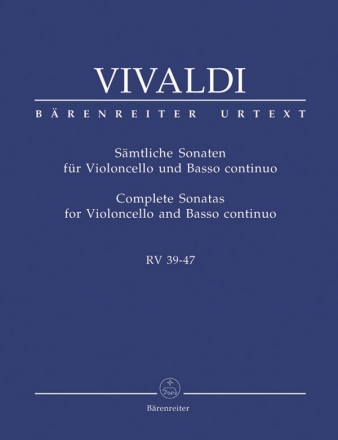 Smtliche Sonaten RV39-47 fr Violoncello und Bc Partitur und Stimmen