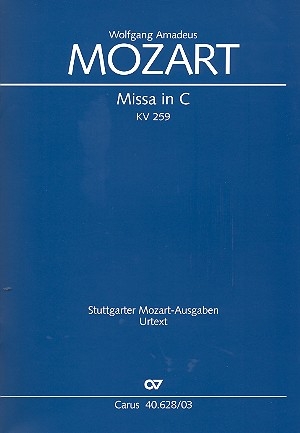 Missa C-Dur KV259 fr Soli, Chor und Orchester Klavierauszug