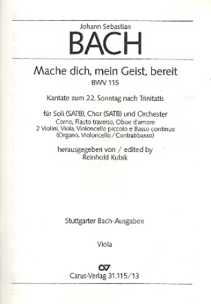 Mache dich mein Geist bereit Kantate Nr.115 BWV115 Viola