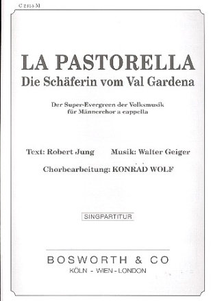 La Pastorella fr Mnnerchor a cappella Singpartitur