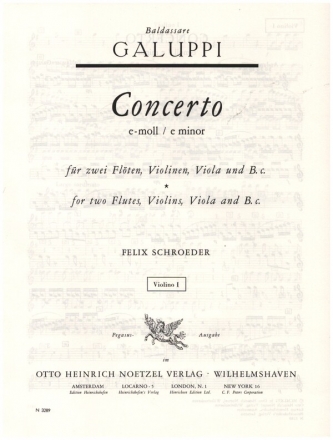 Concerto e-moll fr 2 Flten, Violinen, Viola und B.c. Violine 1